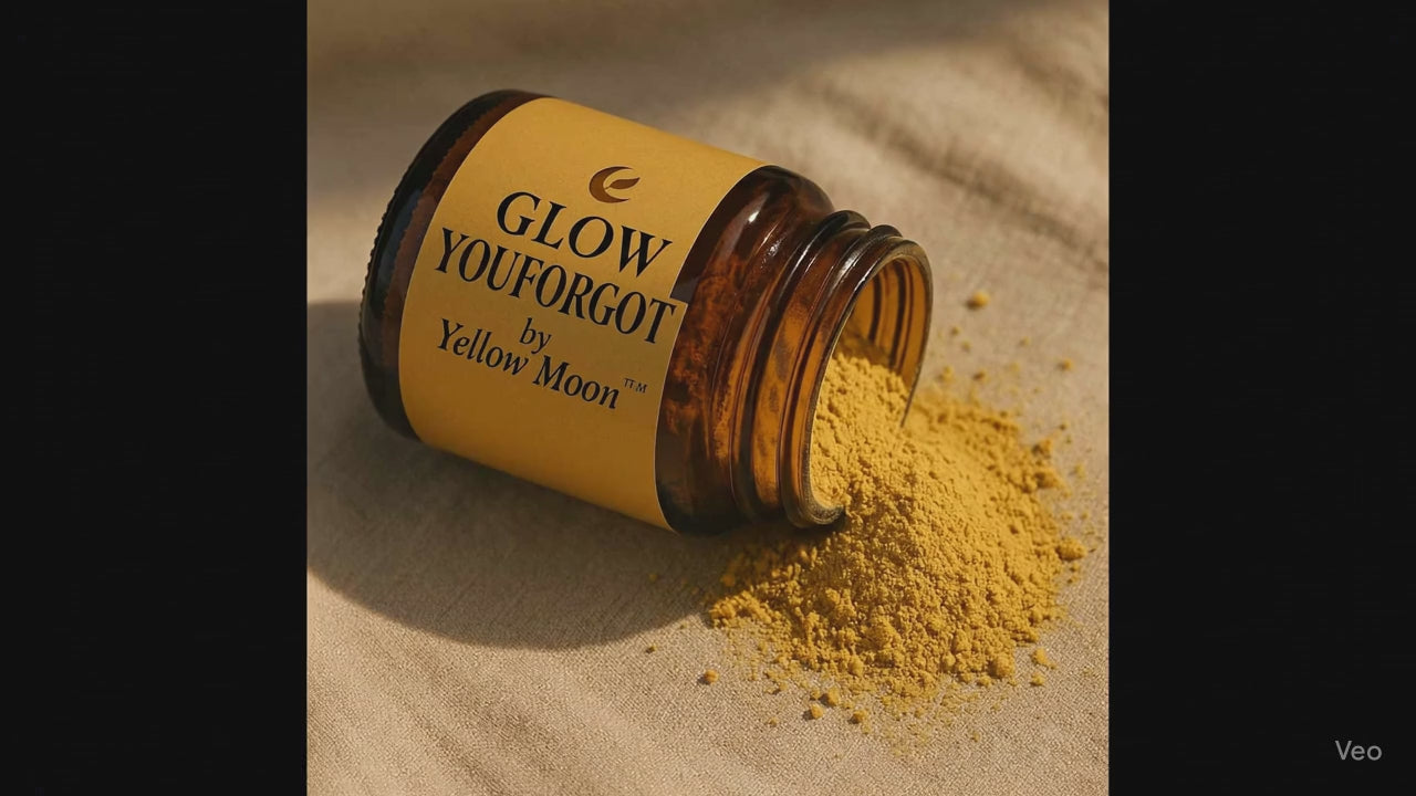 Load video: Cinematic slow-motion video showing a sacred skincare ritual with natural powders, jars, and muslin pouch. A ritual of remembering.